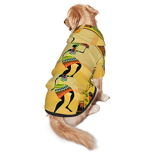 Hundepullover Afrikanische Frau Druck Hund Kleidung Hund Hoodie Haustier Kostüm Tragen Hoodies Winter Medium Und Large Sweatshirt von ELRoal