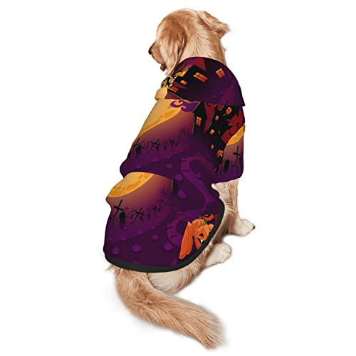 Hundepullover Happy Halloween Druck Kapuze Mit Taschen Geeignet für mittlere bis große Skala Elastische Bündchen von ELRoal