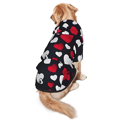 Hundepullover Happy Valentine'S Day Druck Hund Kleidung Hund Hoodie Haustier Kostüm Tragen Hoodies Winter Medium und Large Sweatshirt von ELRoal