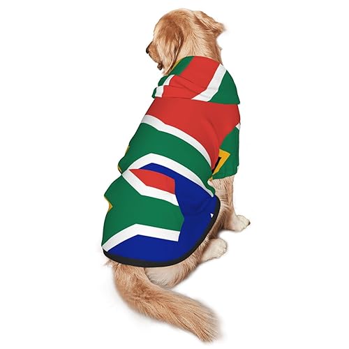 Hundepullover Südafrika Flagge Druck Hund Kleidung Hund Hoodie Haustier Kostüm Tragen Hoodies Winter Medium und Large Sweatshirt von ELRoal
