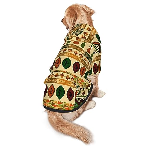 Hundepullover im Bohemia-Stil, traditionelles afrikanisches Muster, Druck, Hundebekleidung, Hunde-Kapuzenpullover, Haustierkostüm, für den Winter, Größe M und L von ELRoal