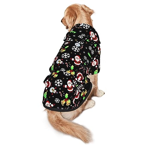 Hundepullover mit Aufdruck "Merry Christmas", mit Taschen, geeignet für mittelgroße bis große Größen, elastische Bündchen von ELRoal