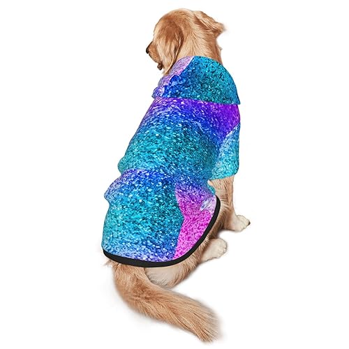 Hundepullover mit Glitzer-Pailletten-Punkt-Druck, Kapuze mit Taschen, geeignet für mittlere bis große Skala, elastische Bündchen von ELRoal