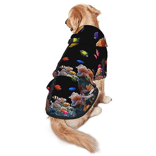 Hundepullover mit Kapuze, mit Taschen, geeignet für mittelgroße bis große Größen, elastische Bündchen von ELRoal