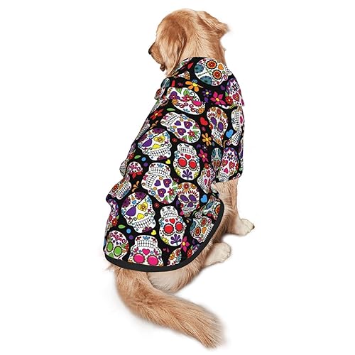 Hundepullover mit Kapuze und Taschen, geeignet für mittelgroße bis große Größen, elastische Bündchen von ELRoal