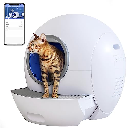ELS PET Intelligente Katzenstreubox mit Selbstreinigung, App-Kontrolle/Sicherheit/Geruch, große intelligente Katzenstreubox, geeignet für mehrere Katzen von ELS PET
