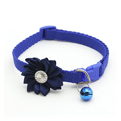 Hundehalsband, einfarbig, Schleife, Welpe, Halskette mit Glocke, verstellbare Katze, Fliege, Haustierzubehör (Color : E-Blue, Size : 19-32cm) von ELSAIL
