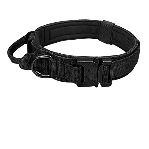 Hundehalsband, verstellbares Nylonhalsband, mittelgroßes bis großes Gehtraining, Haustierzubehör (Color : Black, Size : XL) von ELSAIL