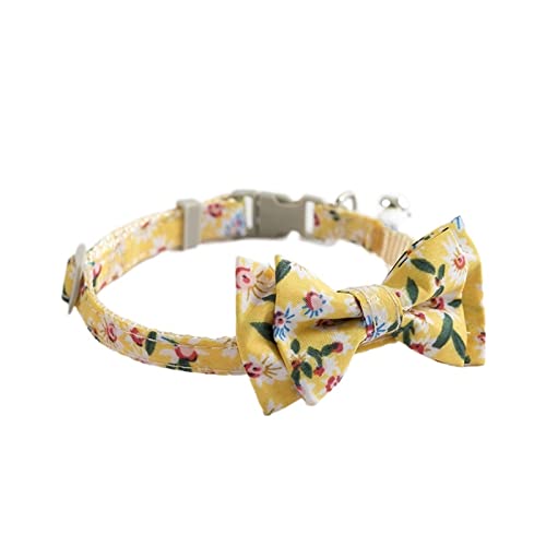 Hundehalsband Pet Print Bow Collar Verstellbares Glocken-Gänseblümchen-Sonnenblumen-Halsband for Hunde und Katzen (Color : 1, Size : 1.0 30 cm) von ELSAIL