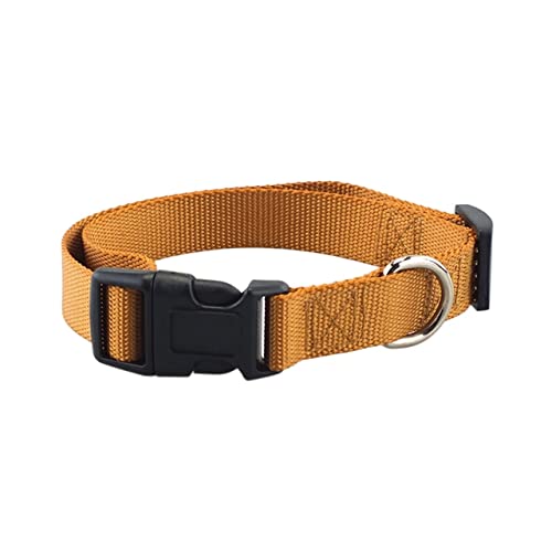 Hundehalsband aus Nylon, verstellbar, geeignet for kleine und mittelgroße Hunde (Color : Khaki, Size : L) von ELSAIL