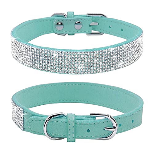 Hundehalsband mit funkelnden Strasssteinen for Welpen und Katzen, verstellbares Lederhalsband for kleine und mittelgroße Hunde und Katzen (Color : A1, Size : XXS 25X1 5CM) von ELSAIL