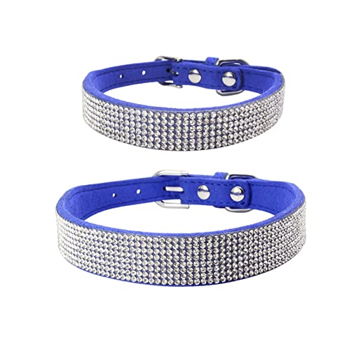 Hundehalsband mit funkelnden Strasssteinen for Welpen und Katzen, verstellbares Lederhalsband for kleine und mittelgroße Hunde und Katzen (Color : A12, Size : XS 30X1 5CM) von ELSAIL