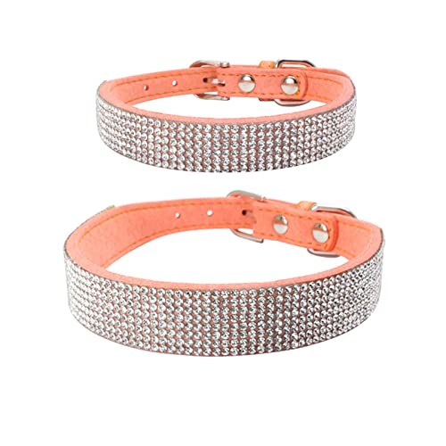 Hundehalsband mit funkelnden Strasssteinen for Welpen und Katzen, verstellbares Lederhalsband for kleine und mittelgroße Hunde und Katzen (Color : A3, Size : XS 30X1 5CM) von ELSAIL