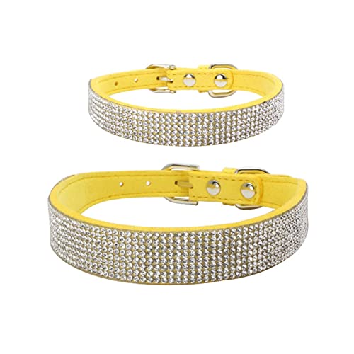 Hundehalsband mit funkelnden Strasssteinen for Welpen und Katzen, verstellbares Lederhalsband for kleine und mittelgroße Hunde und Katzen (Color : A6, Size : L 51X2 5CM) von ELSAIL