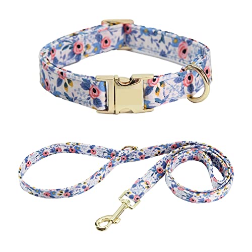 Pet Collar Anti-Loss Custom Number Tag Collar Gravierte ID-Tag-Namensschild-Schnalle-Nachricht (Color : Light Blue Leash, Size : L) von ELSAIL