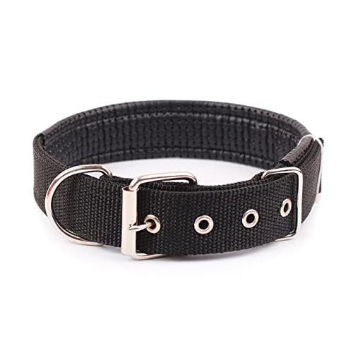 Pet Collar Komfortabler, Verstellbarer Nylonriemen, Hundehalsband, Katzenhalsband (Color : Black, Size : M) von ELSAIL