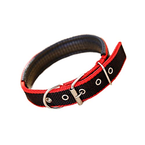 Pet Collar Komfortabler, Verstellbarer Nylonriemen, Hundehalsband, Katzenhalsband (Color : Black and red, Size : XXL) von ELSAIL