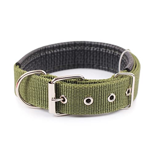 Pet Collar Komfortabler, Verstellbarer Nylonriemen, Hundehalsband, Katzenhalsband (Color : Green, Size : XXL) von ELSAIL