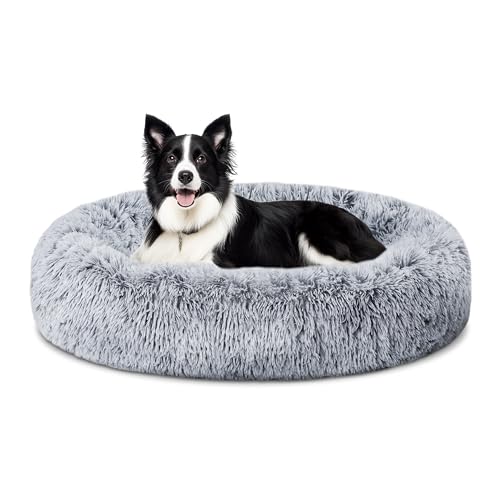 ELSKER&HOME Beruhigendes Hundebett, Donut-Motiv, waschbar, wärmend, weich, rund, 99 cm, für große Hunde, Anti-Angst, flauschiges Plüschkissen, für Haustiere bis zu 54 kg, Farbverlauf, Blau ELSKER&HOME Beruhigendes Hundebett, Donut-Motiv, waschbar, wärmend, weich, rund, 99 cm, für große Hunde, Anti-Angst, flauschiges Plüschkissen, für Haustiere bis zu 54 kg, Farbverlauf, Blau von ELSKER&HOME