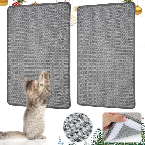 2 Grau kratzbrett, Kratzmatte Katze,Katzen kratzbrett,kratzmatte Katze 50 x 25cm kratzmatte Katze katzengras fertig gewachsen katzenteppich kratzecke für Katzen von ELUBLU