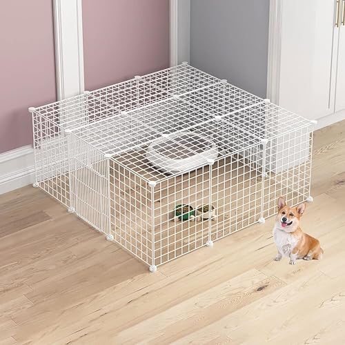 ELUKHT Katzengehege, großes DIY-Katzengehege für den Innenbereich, Kleintierkäfige, Kätzchen-Käfig, Innenbereich, Haustierkäfig, Frettchenkäfig, Hunde-Laufstall für Frettchen, Kätzchen, Kaninchen von ELUKHT