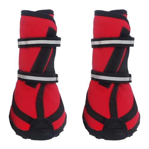 Hundeschuhe Pfotenschutz Breathable Hundestiefel 4 Stück Wasserabweisend Hundeschuhe Mit Rutschfester Sohle Und Für Kleine, Mittlere Und Große Hunde Sport Im Freien (Color : 11#, Size : Size 4) von ELzEy