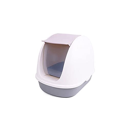 TOMYEUS Katzentoilette, vollständig geschlossene Katzentoilette, spritzwassergeschützt, große Katzentoilette für Erwachsene, kleine Milch-Katzen-Deodorant-Toilette, geeignet für Katzen unter 25 kg, von ELzEy