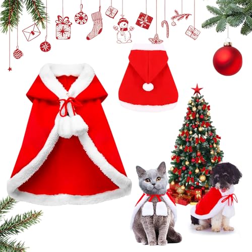 Haustier Weihnachtskostüm, Hunde Weihnachtskostüm, Weihnachten Haustier Umhang, Hund Katze Weihnachten Kleidung, Weihnachten Kapuzen Haustier Kleidung, für Katzen Kleine Hunde Haustier Weihnachtskostüm, Hunde Weihnachtskostüm, Weihnachten Haustier Umhang, Hund Katze Weihnachten Kleidung, Weihnachten Kapuzen Haustier Kleidung, für Katzen Kleine Hunde von EMHTHME