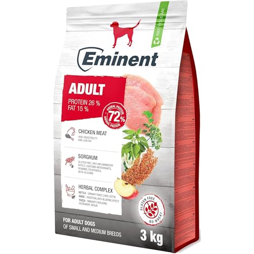 Eminent Adult | High Premium Hundefutter Glutenfreie |Trockenfutter für Erwachsene Hunde Kleiner und mittlerer Rassen 3kg von EMINENT