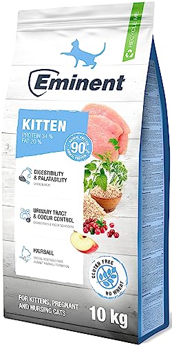 Eminent Kitten | High Premium Kätzchenfutter Glutenfreie |Trockenfutter für Kätzchen, trächtige und laktierende Katzen 10kg von EMINENT