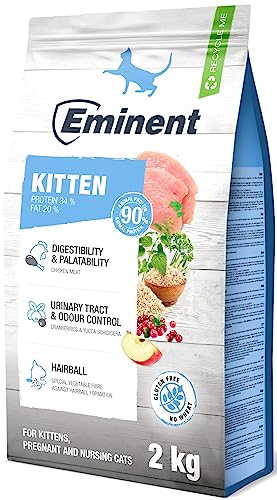 Eminent Kitten | High Premium Kätzchenfutter Glutenfreie |Trockenfutter für Kätzchen, trächtige und laktierende Katzen 2kg von EMINENT