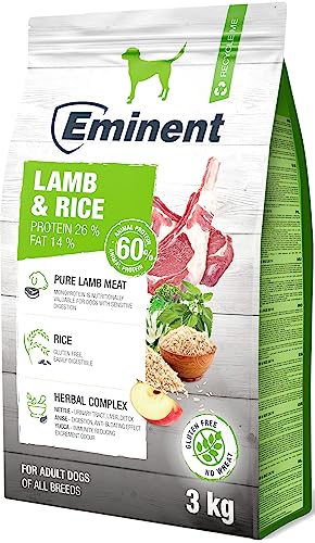 Eminent Lamb & Rice| Glutenfreies Hundefutter | Glutenfreie Vollnahrung für Erwachsene Hunde Aller Rassen 3kg von EMINENT