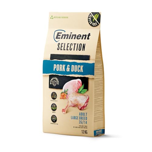 Eminent Selection Adult Large Breed – Premium Trockenfutter für große Hunde | Grain-Free oder glutenfrei | Rind & Lamm/Schwein & Ente | Gelenke, Fell & Verdauung | 2 kg / 12 kg (12 kg, Pork & Duck) von EMINENT