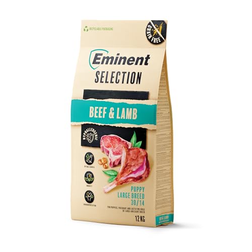 Eminent Selection Puppy Large Breed – Natürliches Trockenfutter für große Welpenrassen | Rind & Lamm | Glutenfrei, reich an Proteinen & Gelenkschutz | Für Starkes Wachstum & Verdauung (12 kg) von EMINENT