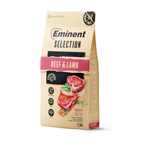 Eminent Selection Puppy – Natürliches Trockenfutter für Welpen | Rind & Lamm | Glutenfrei, leicht verdaulich & reich an Proteinen | Für gesundes Wachstum & Starke Abwehr (12 kg) von EMINENT