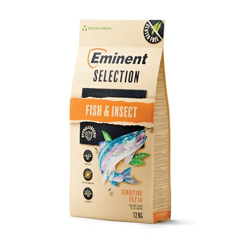 Eminent Selection Sensitive – Hundefutter für Sensible Hunde | Fisch & Insekt (getreidefrei) / Lamm & Reis (glutenfrei) | Hypoallergen & leicht verdaulich (12 kg, Fish & Insect) von EMINENT