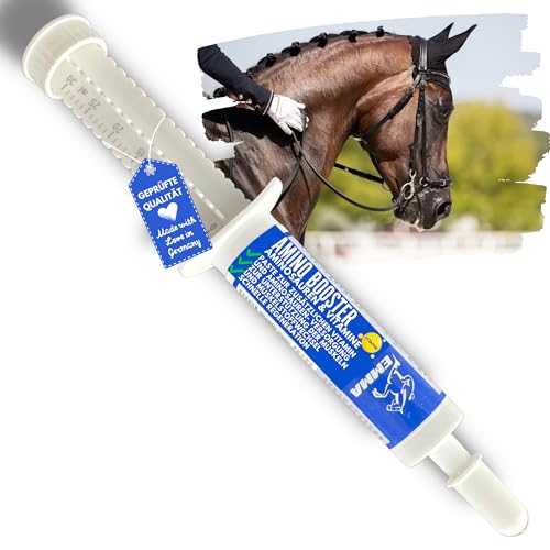 EMMA Amino Vitamin Paste I Aminosäuren Pferd mit L Carnitin Vitamin E Pferd I Vitaminpaste Aminosäuren komplex Muskelaufbau Pferde I Regeneration Muskeln ​alternativ Muskel Protein Pulver Pferde 1St von EMMA