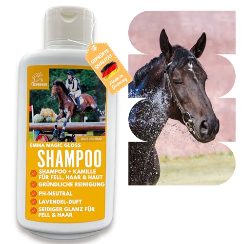 EMMA Pferdeshampoo Mane n Tail - Shampoo für Hunde & Pferde I Hundeshampoo sensitiv Kamille ph neutrales Shampoo I Pferde Hunde Fellpflege gegen Juckreiz Geruch Pferde-Shampoo I Katzenshampoo 0,5L von EMMA