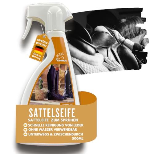 EMMA Lederpflege Sattelseife farblos 500ml für Ledercouch Sofa Couch Sattel Pferd Jacke Schuhe Stiefel I Lederfett farblos - Lederpflegemittel Lederpflege Auto Leder Balsam für Leder Reinigung Pflege von EMMA