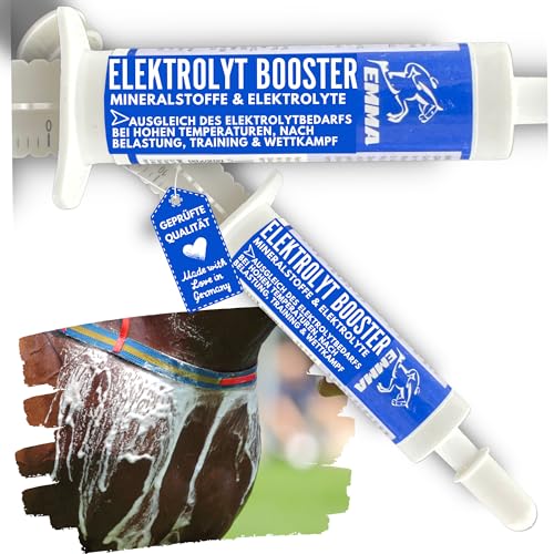 Elektrolyte für Pferde Paste 2St Elektrolyte Pferd Plus mit Vitamin b komplex mit Kalium Natrium Calcium Magnesium Pferd I Elektrolyt Liquid bei Durchfall Kotwasser Schwitzen Elektrolyte Sport Pferde von EMMA