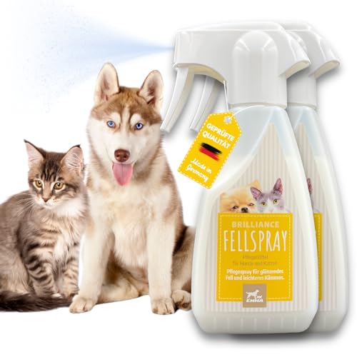 Entfilzungsspray Hunde & Katzen 2x250ml I Katzen Fellpflege & Hund für Langhaar zum Entfilzen I Pflegespray Katzenfell Hundefell Pflege entfilzen I Entfilzer für Hunde, Fellspray Kämmhilfe von EMMA