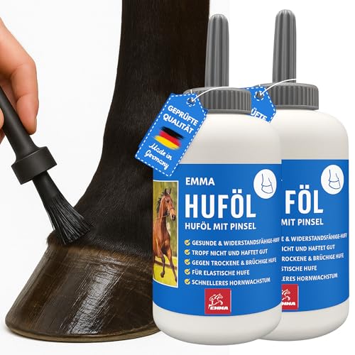 Huföl Pferde mit Pinsel 2x 500 ml Huffett Pferde I Hufbalsam für Pferde mit Wallnussöl I Pferdezubehör I Hufpflege für Pferde gegen trockene Hufe Strahlfäule Pferd Mittel I Hufgel Öl Strahlmittel Huföl Pferde mit Pinsel 2x 500 ml Huffett Pferde I Hufbalsam für Pferde mit Wallnussöl I Pferdezubehör I Hufpflege für Pferde gegen trockene Hufe Strahlfäule Pferd Mittel I Hufgel Öl Strahlmittel von EMMA