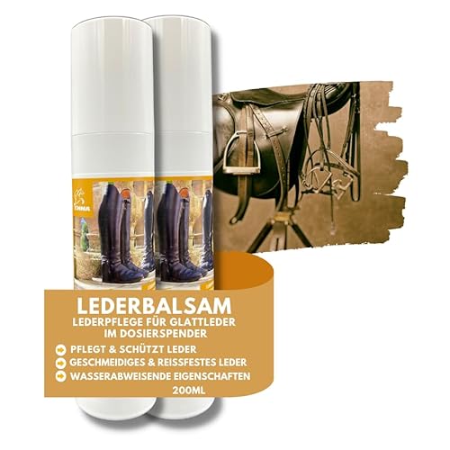 EMMA Lederbalsam mit Bienenwachs 2x200ml Lederfett farblos für alle Glattleder zur Pflege/universal Lederpflege Creme Auto Ledercouch Möbel Schuhe Sattel Jacke Handtaschen Reinigung von Glattleder von EMMA