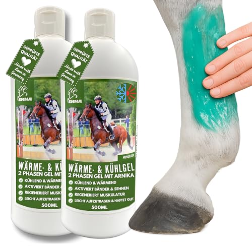 Pferdesalbe Wärmend & Kühlend 2X 500ml Kühlgel Pferd mit Arnika Salbe I Wärmesalbe extra stark Pferdebalsam wärmend für Sehnen Bänder Muskeln I Gel entspannt mit Kräuter Minze Eukalyptus Menthol Pferdesalbe Wärmend & Kühlend 2X 500ml Kühlgel Pferd mit Arnika Salbe I Wärmesalbe extra stark Pferdebalsam wärmend für Sehnen Bänder Muskeln I Gel entspannt mit Kräuter Minze Eukalyptus Menthol von EMMA