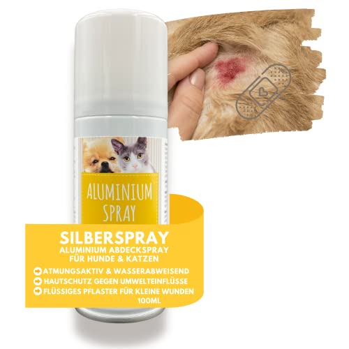 Silberspray für Tiere I Wundspray zum Wundschutz Hund Katze Haustier I Silber Spray Wundheilung I Aluminium Spray Wunddesinfektion I Sprühpflaster atmungsaktiv t Sprühverband Wundversorgung 100ml von EMMA