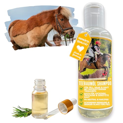 Tea Tree Shampoo - Pferdeshampoo mit Tea Tree Oil 0,25l I Anti Schuppen Shampoo ph neutral I Teebaumöl Shampoo glänzendes Fell Hundeshampoo gegen Juckreiz für trockene irritierte Haut I Katzenshampoo Tea Tree Shampoo - Pferdeshampoo mit Tea Tree Oil 0,25l I Anti Schuppen Shampoo ph neutral I Teebaumöl Shampoo glänzendes Fell Hundeshampoo gegen Juckreiz für trockene irritierte Haut I Katzenshampoo von EMMA