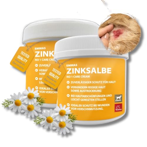 Zinksalbe Wundsalbe I Wund und Heilsalbe für Pferd Hund Katze 2x250ml | Wundcreme entzündungshemmend | Zinksalbe Hund - Wundheil Zinkoxid Salbe unterstützend bei Wunden Juckreiz Mauke Pfotenbalsam von EMMA