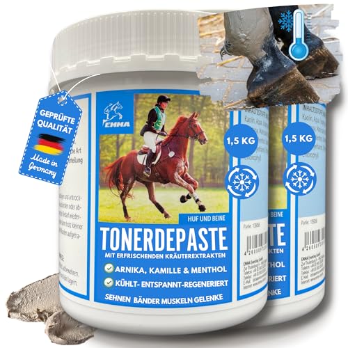 essigsaure Tonerde Pferd ⇒ Tonerde Pferd - Pferdebalsam Kühlend [2 * 1,5Kg] Paste Arnika Salbe Mineralerde - Heilerde Paste Kühlsalbe Pferde Muskulatur - Kühlgel Arnica Gel Muskel Sehnen Gelenke von EMMA