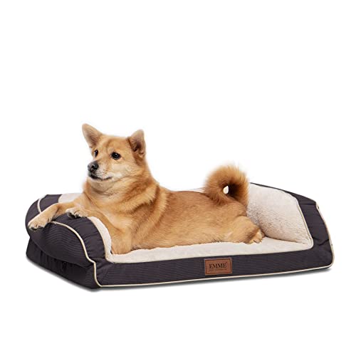 EMME Hundebett Kleine Hunde, 68.6x50.8x17.8cm,Orthopädisches Hundebett, Memory Foam Hundesofa Flauschig Hundekissen, Hundekorb Für mittelgroße Hunde, Hundematratze mit Waschbar Fleecebezug, Grau EMME Hundebett Kleine Hunde, 68.6x50.8x17.8cm,Orthopädisches Hundebett, Memory Foam Hundesofa Flauschig Hundekissen, Hundekorb Für mittelgroße Hunde, Hundematratze mit Waschbar Fleecebezug, Grau von EMME