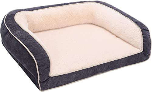 EMME Hundebett Mittelgroße Hunde,91X71X23cm, Orthopädisches Hundebett, Memory Foam Hundesofa Flauschig Hundekissen, Hundekorbfür Große Hunde, Hundematratze Mit Waschbar Fleecebezug, Grau von EMME